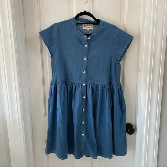 Blue Denim Mini Dress - Picture 5 of 12